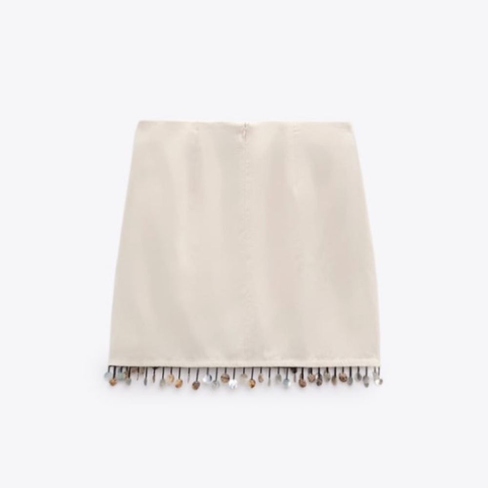 Zara Beaded linen blend mini skirt - Picture 13 of 14